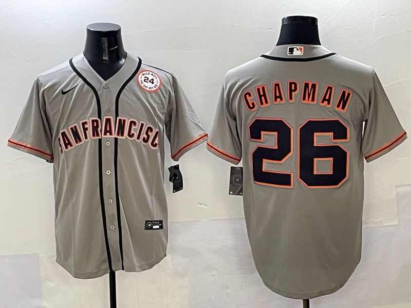 Men San Francisco Giants #26 Chapman Grey Game Nike 2025 MLB Jersey style 37